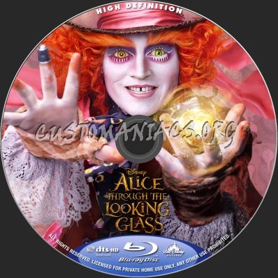 Alice Through The Looking Glass blu-ray label