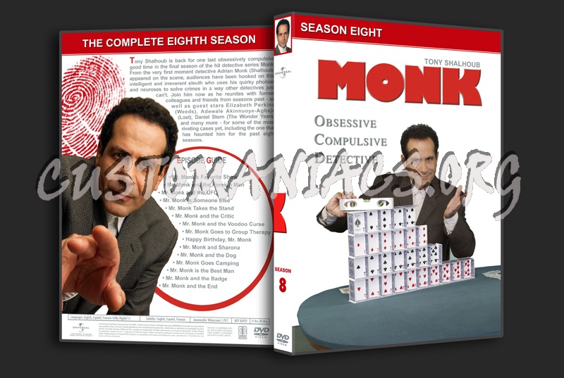 Monk - The Compelete Series (spanning spine) dvd cover