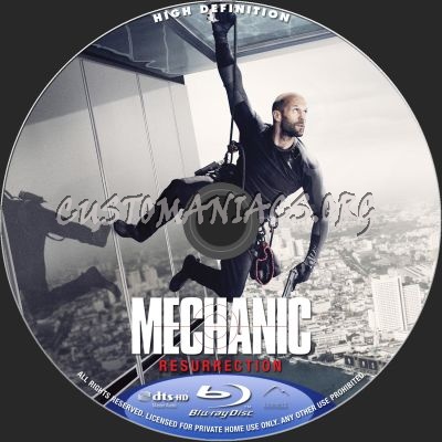 Mechanic: Resurrection blu-ray label