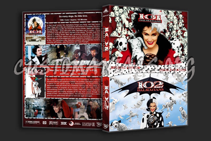 101/102 Dalmatians Double feature dvd cover