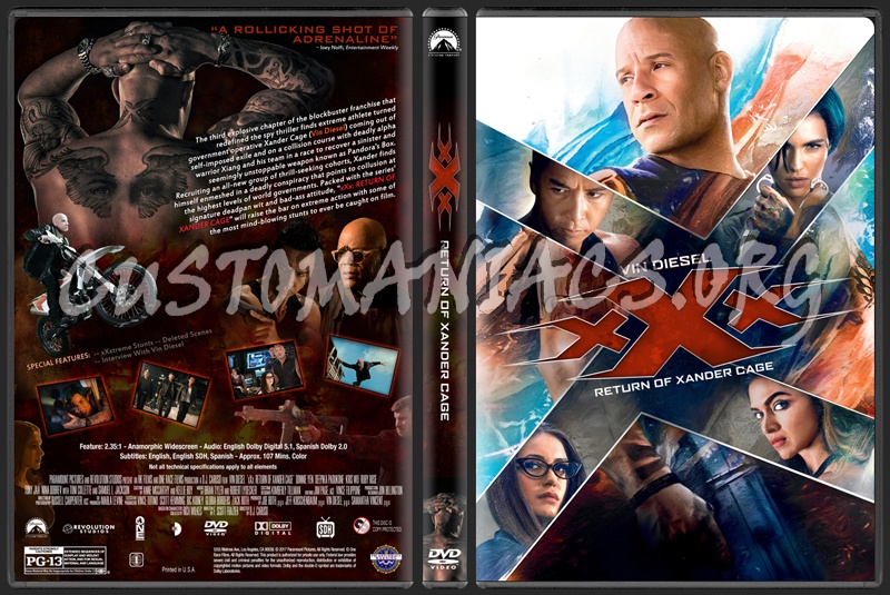 xXx: Return Of Xander Cage dvd cover