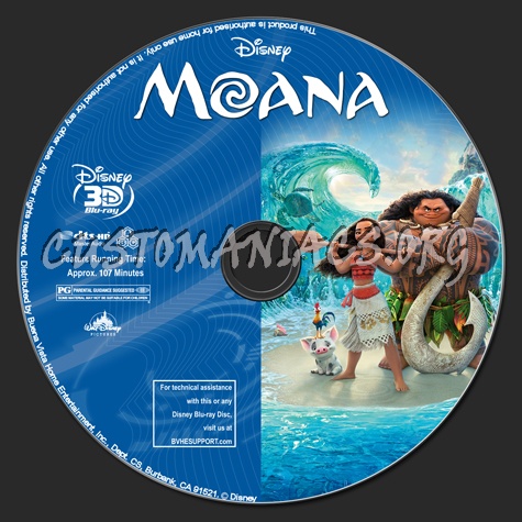 Moana (2D+3D) blu-ray label