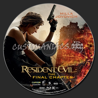 Resident Evil: The Final Chapter blu-ray label