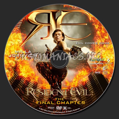 Resident Evil: The Final Chapter dvd label