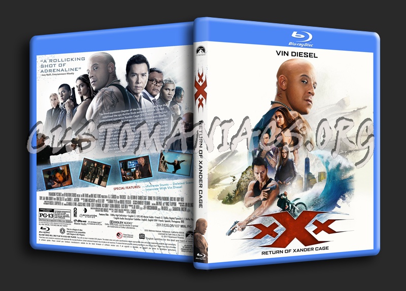 xXx: Return Of Xander Cage dvd cover