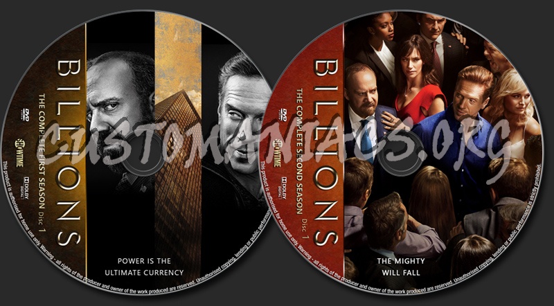 Billions Season 1 - 2 dvd label