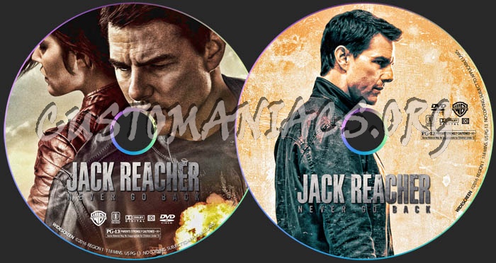 Jack Reacher: Never Go Back dvd label