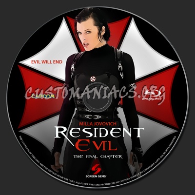 Resident Evil: The Final Chapter blu-ray label