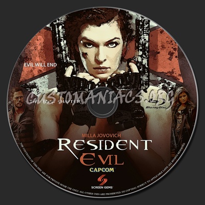 Resident Evil: The Final Chapter blu-ray label