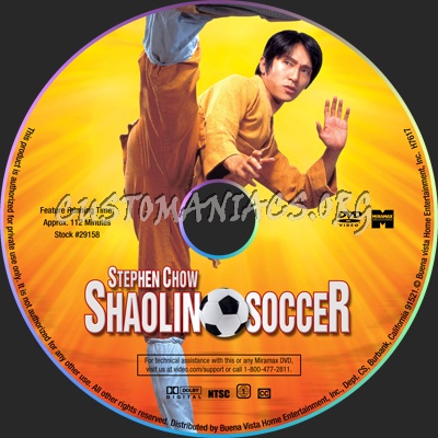 Shaolin Soccer dvd label