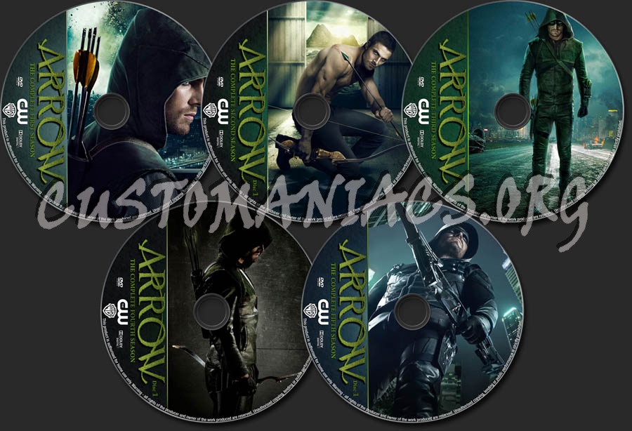 Arrow Seasons 1-5 dvd label