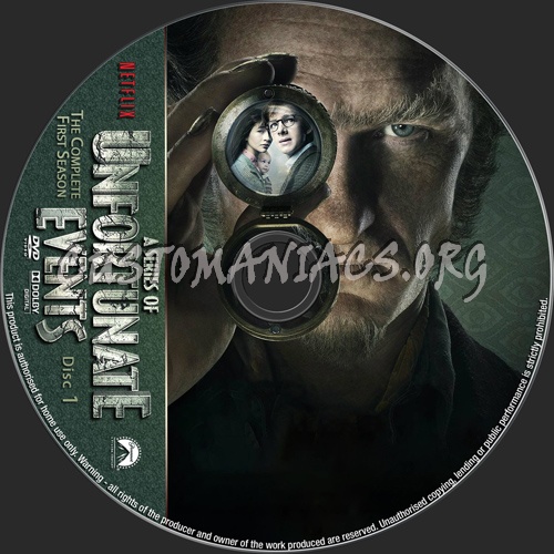 A Series Of Unfortunate Events Season 1 dvd label