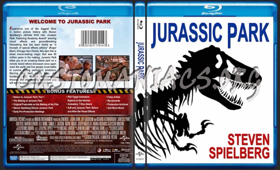 Jurassic Park blu-ray cover