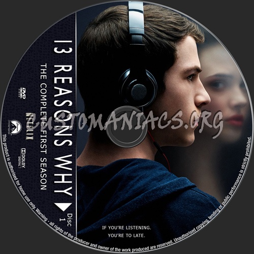 13 Reasons Why Season 1 dvd label