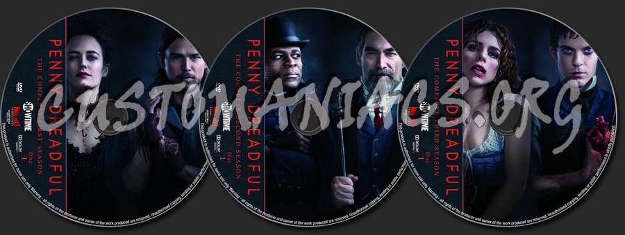 Penny Dreadful Seasons 1-3 dvd label