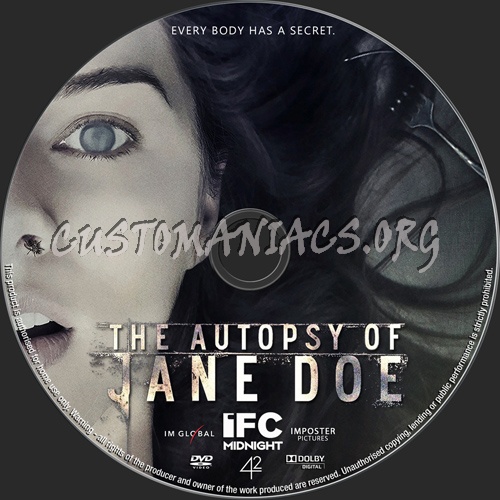 The Autopsy Of Jane Doe dvd label