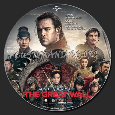 The Great Wall blu-ray label