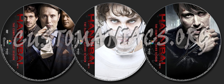 Hannibal Seasons 1-3 dvd label