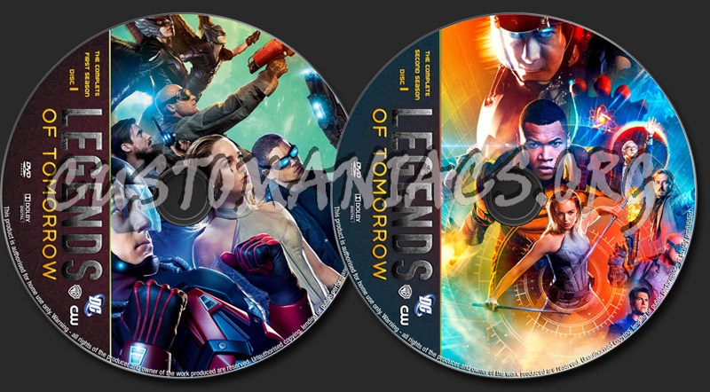 Legends Of Tomorrow Seasons 1-2 dvd label