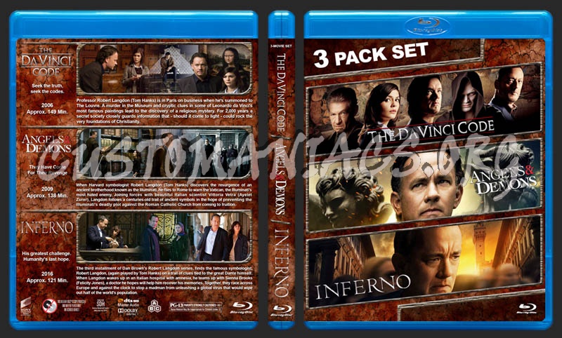 The DaVinci Code / Angels & Demons / Inferno Triple Feature blu-ray cover