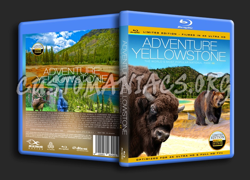 Adventure Yellowstone 4K blu-ray cover