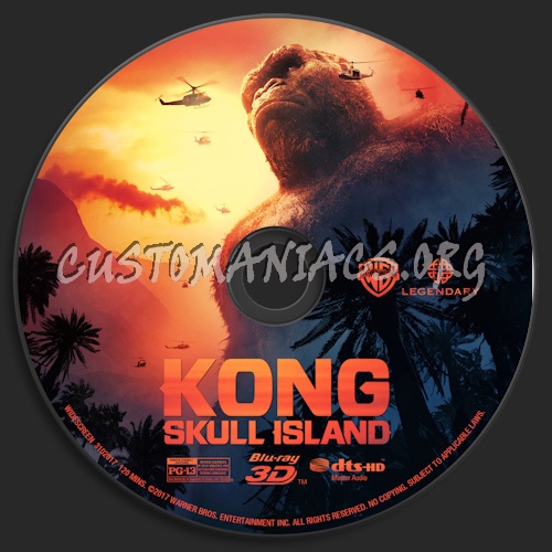 Kong: Skull Island (Blu-Ray + 3D) blu-ray label