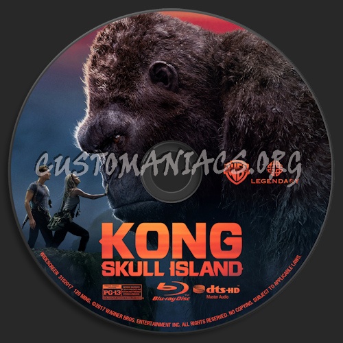 Kong: Skull Island (Blu-Ray + 3D) blu-ray label