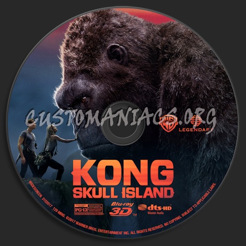 Kong: Skull Island (Blu-Ray + 3D) blu-ray label