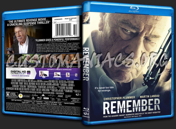 Remember (2015) blu-ray cover