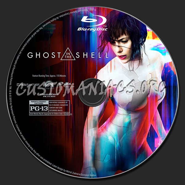 Ghost in the Shell (2D/3D/4K) blu-ray label
