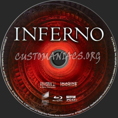 Inferno (2016) blu-ray label