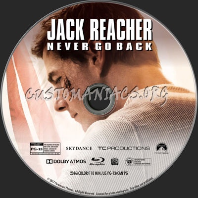 Jack Reacher: Never Go Back blu-ray label