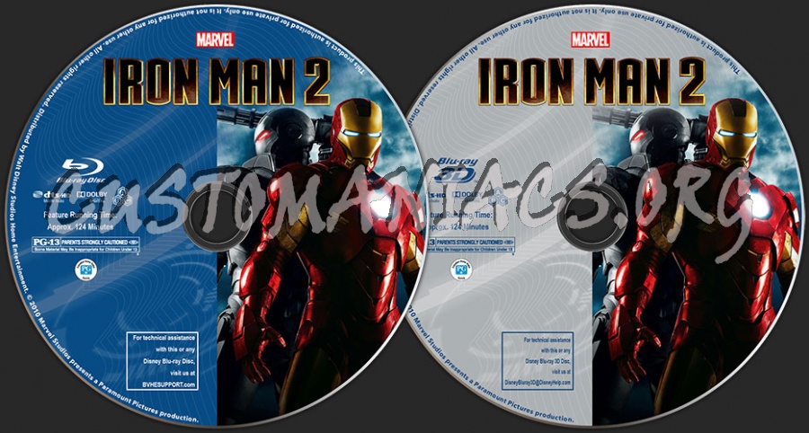 Iron Man 2 (2D + 3D) blu-ray label