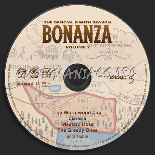 Bonanza Season 8 Volume 2 dvd label