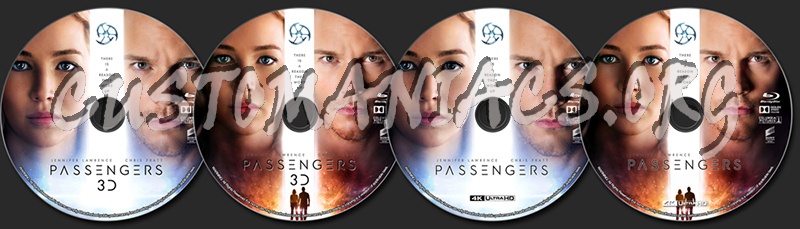 Passengers (3D) + (4K) blu-ray label