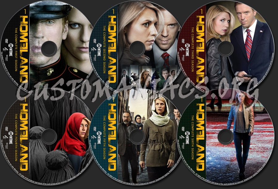 Homeland Seasons 1-6 dvd label