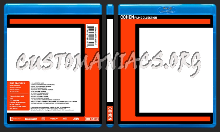 Cohen (2016) Blu-ray Template dvd label