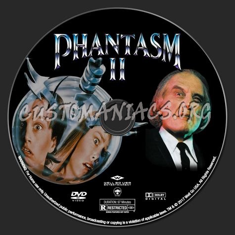 Phantasm Remastered II dvd label