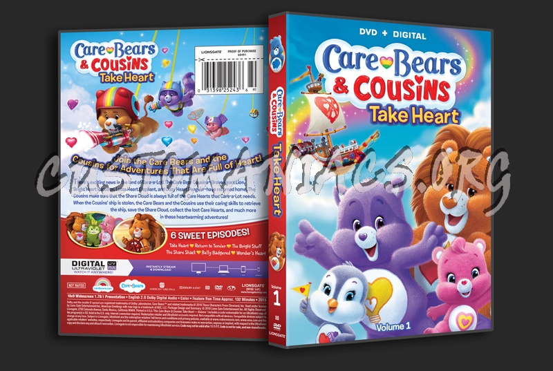 Care Bears & Cousins Take Heart Volume 1 dvd cover