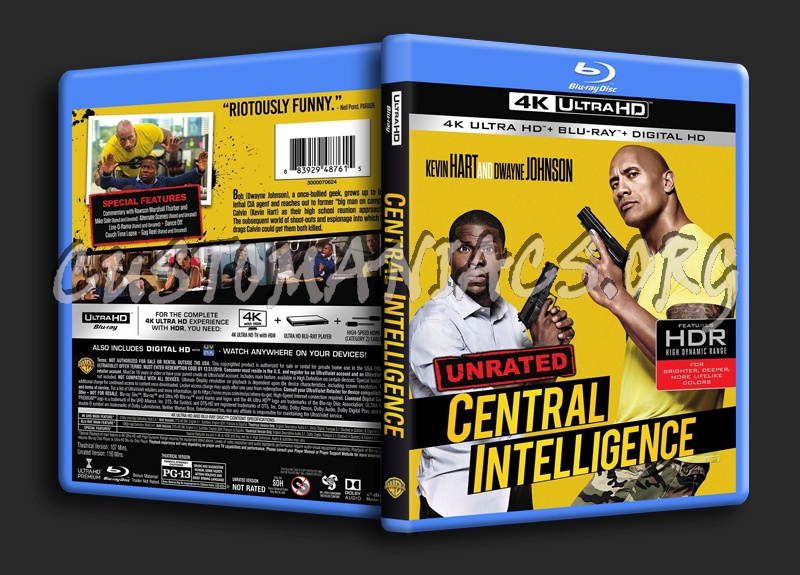 Central Intelligence 4K blu-ray cover