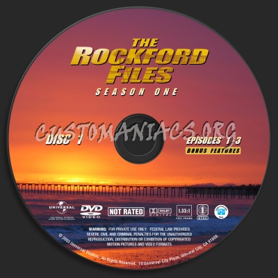 The Rockford Files Season One dvd label