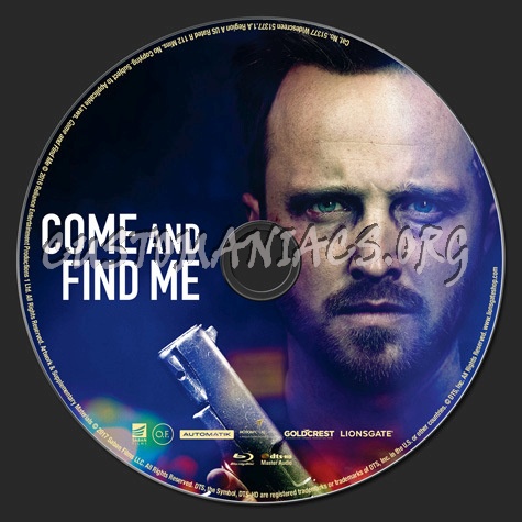 Come and Find Me blu-ray label