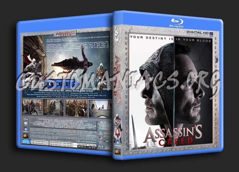 Assassin's Creed 2016 3D blu-ray cover