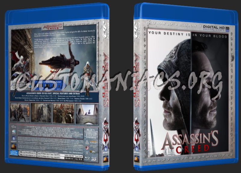 Assassin's Creed 2016 3D blu-ray cover