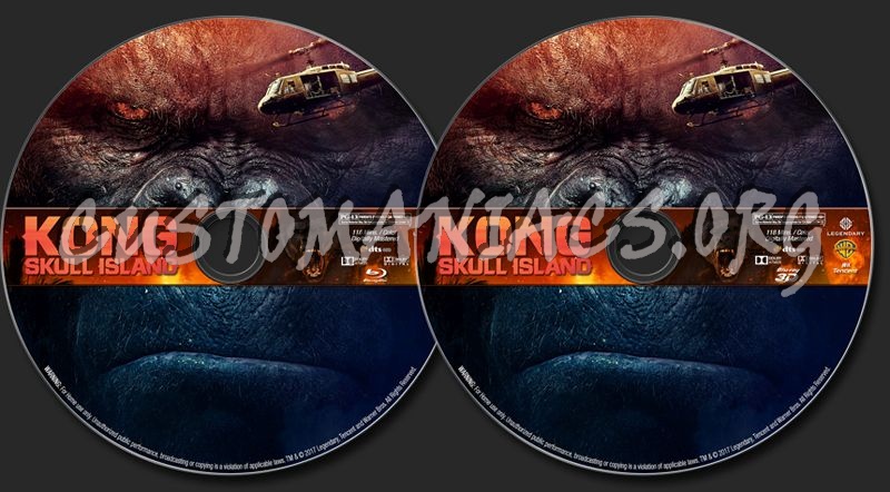 Kong: Skull Island (Blu-Ray + 3D) blu-ray label