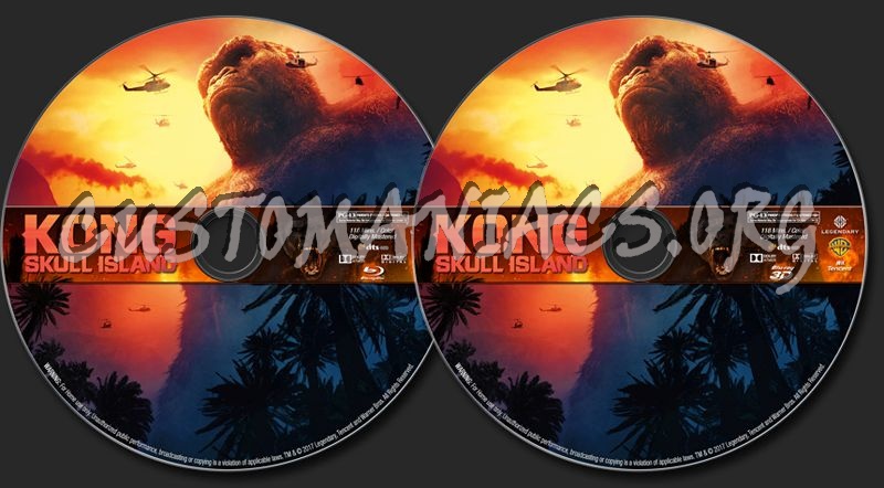 Kong: Skull Island (Blu-Ray + 3D) blu-ray label