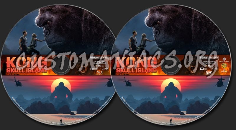 Kong: Skull Island (Blu-Ray + 3D) blu-ray label