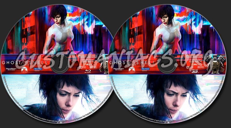 Ghost in the Shell (2017) (Blu-Ray + 3D) blu-ray label