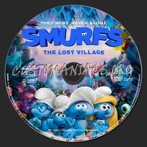 Smurfs The Lost Village UK dvd label