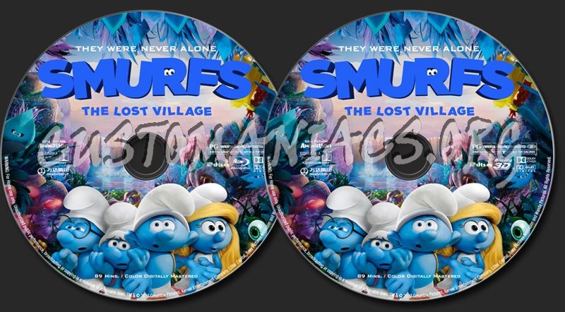 Smurfs The Lost Village (2D + 3D) US blu-ray label